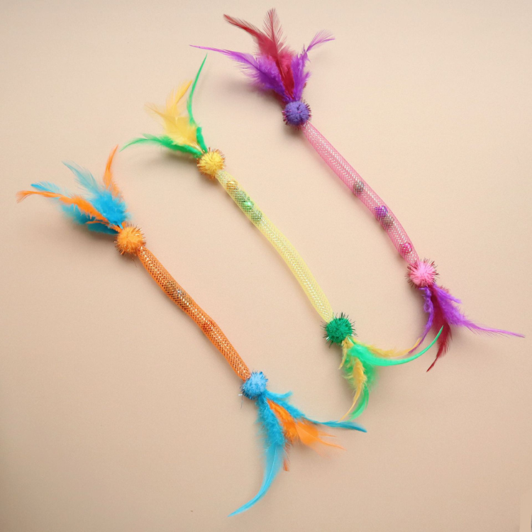 Interactive Cat Toy: Chewing Catnip Ball with Feathers