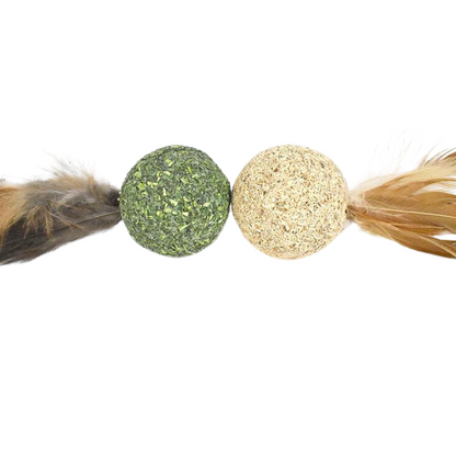 Interactive Catnip Ball Toy with Feather for Fun Playtime
