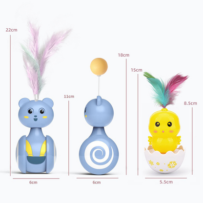 Interactive Cat Toy Ball Tumbler with Feather for Endless Fun