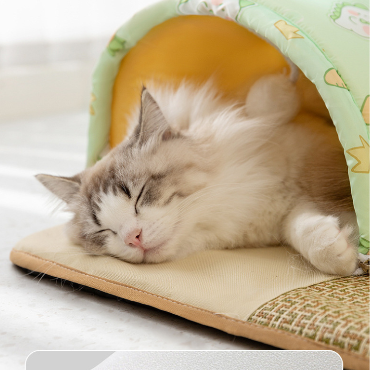 Interactive Double-Opening Cat Tunnel Scratcher Bed