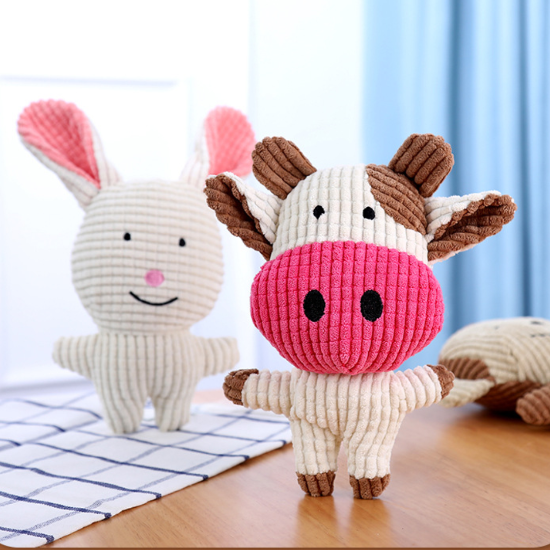 Durable Corduroy Plush Squeaky Dog Toy for Interactive Fun