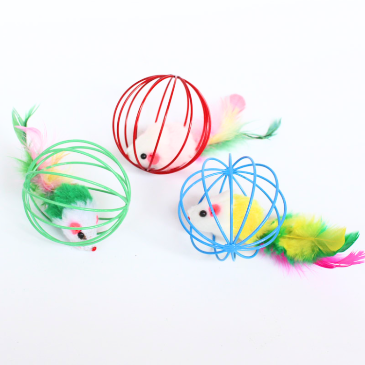 Interactive Cat Toy: Feather Ball for Endless Fun