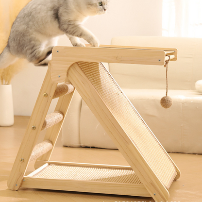 Durable Cat Scratching Post with Climbing Frame & Sisal Mat