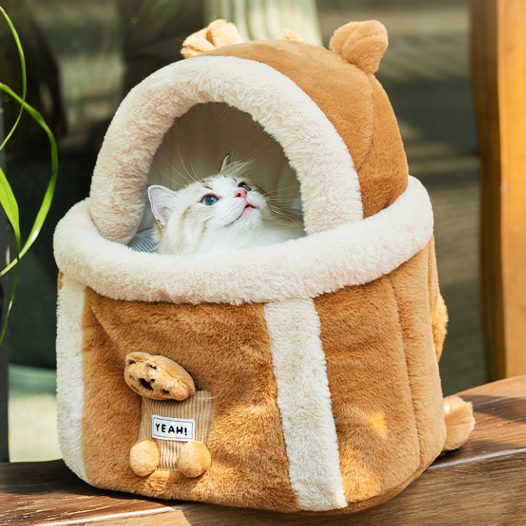 Cozy Cat Travel Carrier Backpack with Warm Pockets
