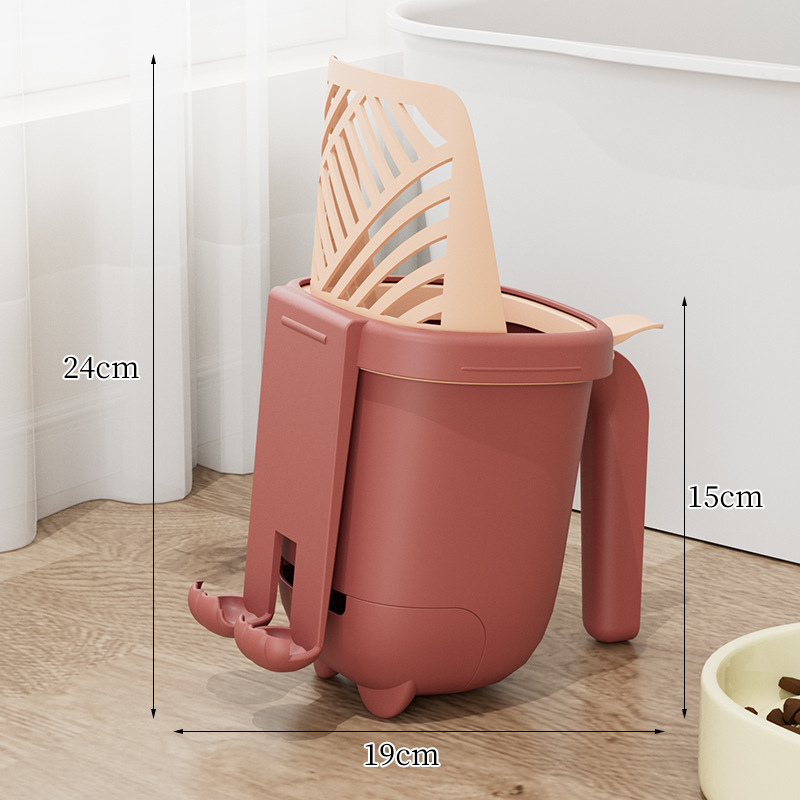 Spacious Cat Litter Scoop with Waste Bag Storage - Easy Cleanup