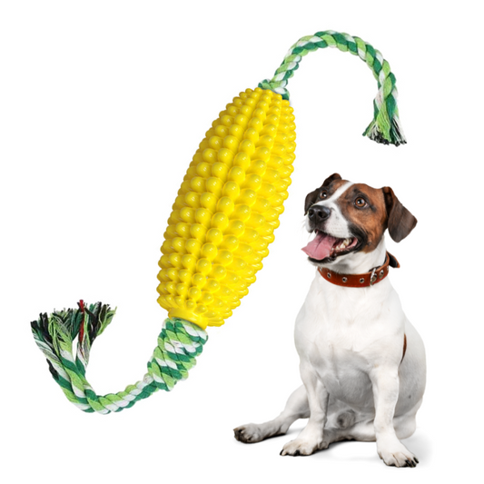 Durable Pet Corn Chew Toys with Rope for Interactive Fun