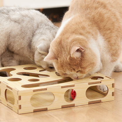 Interactive Wooden Cat Toy Maze for Engaging Playtime