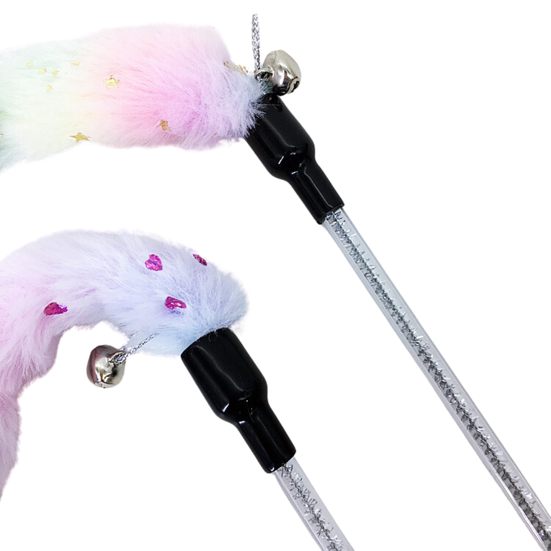 Interactive Plush Cat Toy Wand with Bell for Endless Fun