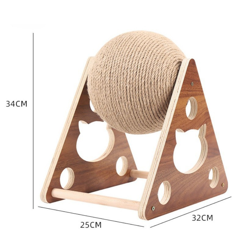 Durable Wooden Cat Scratching Post - Fun Cat Toy