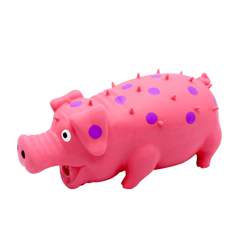Durable Squeaky Dog Toy - Fun Latex Plush Pig