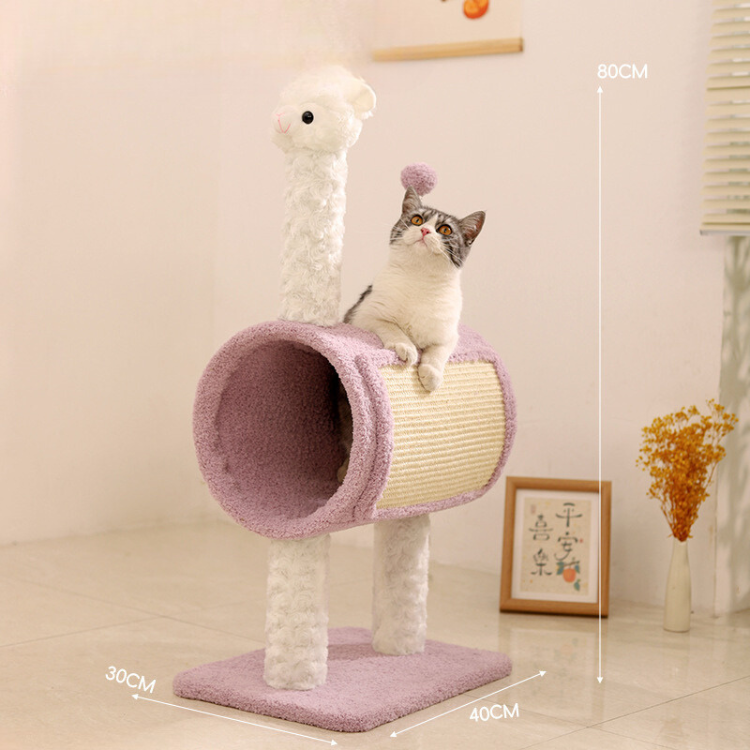 Cozy Cat Scratching Post with Hideout - Durable & Fun!