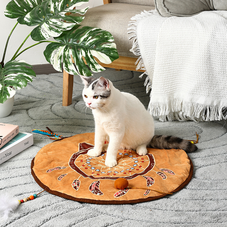 Interactive Bohemian Cat Toy with Crinkle Paper Fun