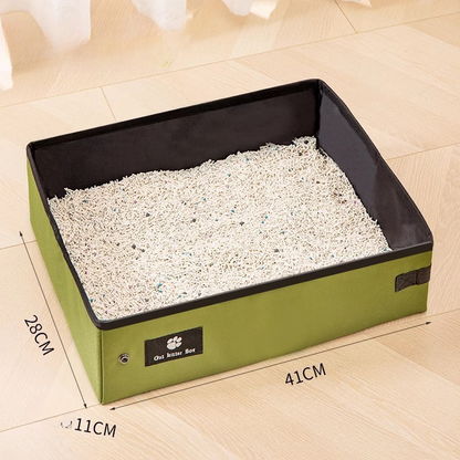 Portable Waterproof Cat Litter Box - Foldable & Travel-Friendly