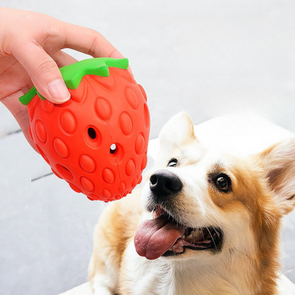Durable Strawberry Dog Chew Toy for Fun Playtime