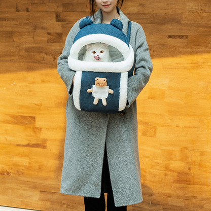 Cozy Cat Travel Carrier Backpack with Warm Pockets