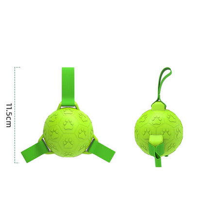 Durable Dog Toy Soccer Balls with Straps for Interactive Play