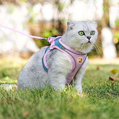 Durable Reflective Cat Harness & Leash for Safe Walks