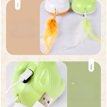 Interactive Cat Toy with Feather Teaser & Laser Light Fun