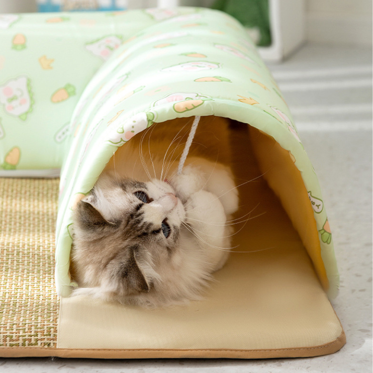 Interactive Double-Opening Cat Tunnel Scratcher Bed