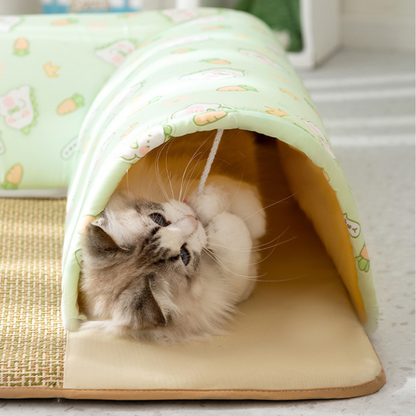 Interactive Double-Opening Cat Tunnel Scratcher Bed