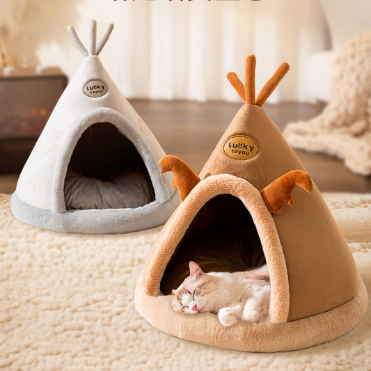 Cozy Winter Cat Bed & Dog House - Warm & Comfortable Retreat