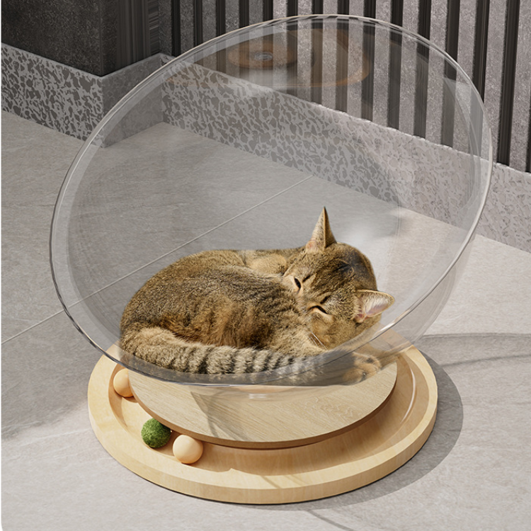 Durable Space Capsule Acrylic Cat Bed for Cozy Comfort