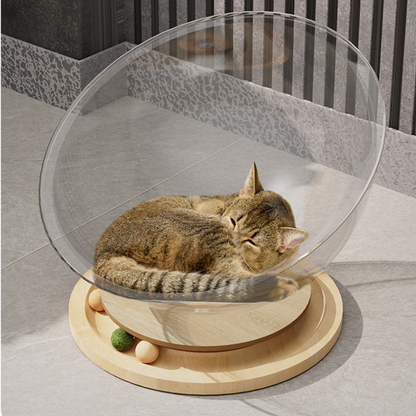 Durable Space Capsule Acrylic Cat Bed for Cozy Comfort