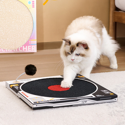 Interactive Record Player Cat Scratching Board - Fun Pet Accessory
