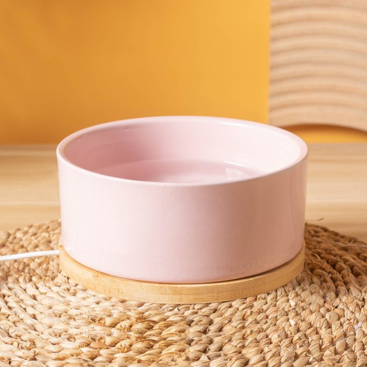 Heating Ceramic Cat Water Bowl - Keeps Water Warm & Fresh