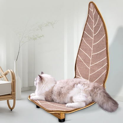 Durable Leaf-Shaped Sisal Cat Scratching Post for Fun Play