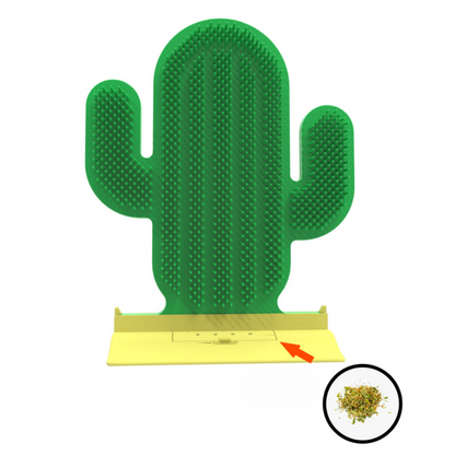 Interactive Cactus Cat Groomer Brush with Catnip
