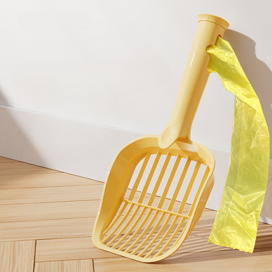 Convenient Cat Litter Shovel with Waste Bag Storage