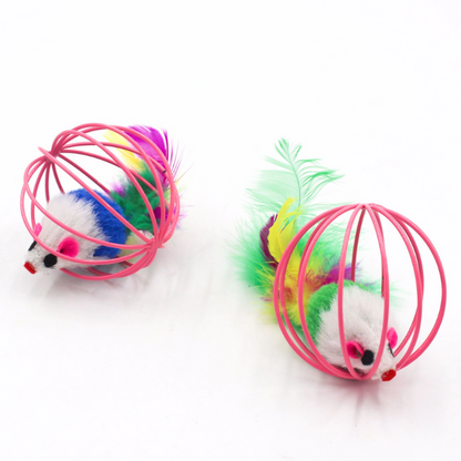 Interactive Cat Toy: Feather Ball for Endless Fun