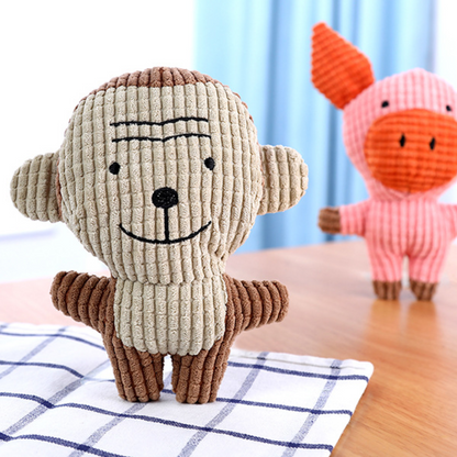Durable Corduroy Plush Squeaky Dog Toy for Interactive Fun