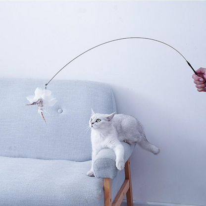 Interactive Suction Cup Cat Toy with Feather Teaser