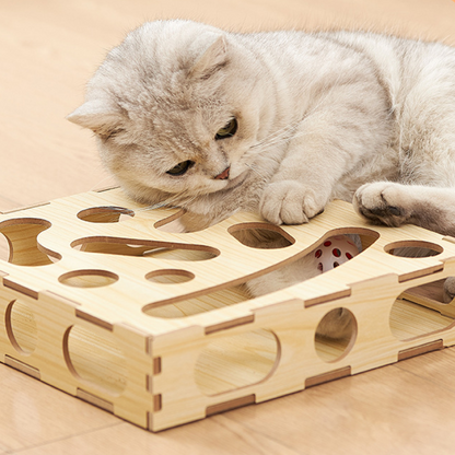 Interactive Wooden Cat Toy Maze for Engaging Playtime