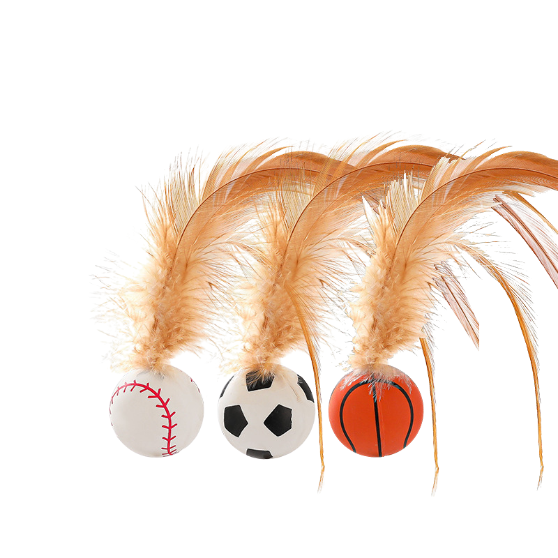 Interactive Cat Toy with Lightweight Feather Balls for Fun Play