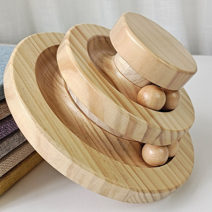 Interactive Cat Toy: Fun Wooden Turntable for Playtime