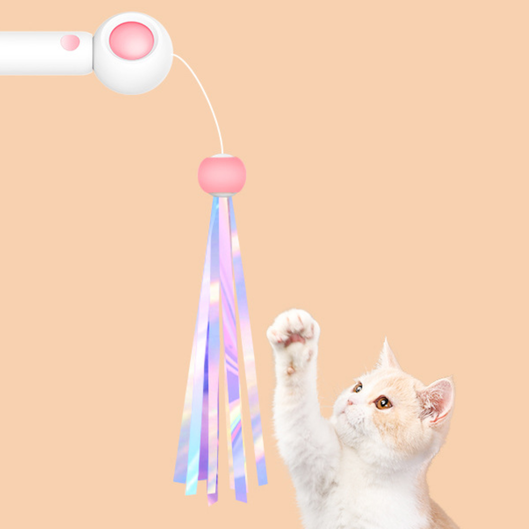 Interactive Cat Toy Wand with Laser Lights for Fun Playtime