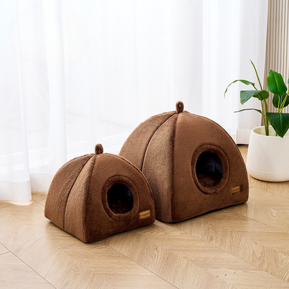 Cozy Winter Cat House Bed - Warm & Comfortable Pet Accessory