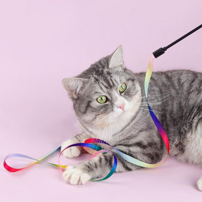 Interactive Rainbow Ribbon Cat Toy for Endless Fun