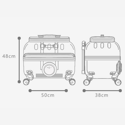 Transparent Cat Backpack Roller Carrier - Durable Pet Accessory