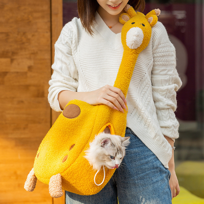 Giraffe Cat Carrier Bag - Fun & Soft Pet Accessory