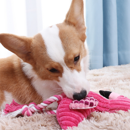 Interactive Squeaker Plush Dog Toy - Fun Flamingo Design