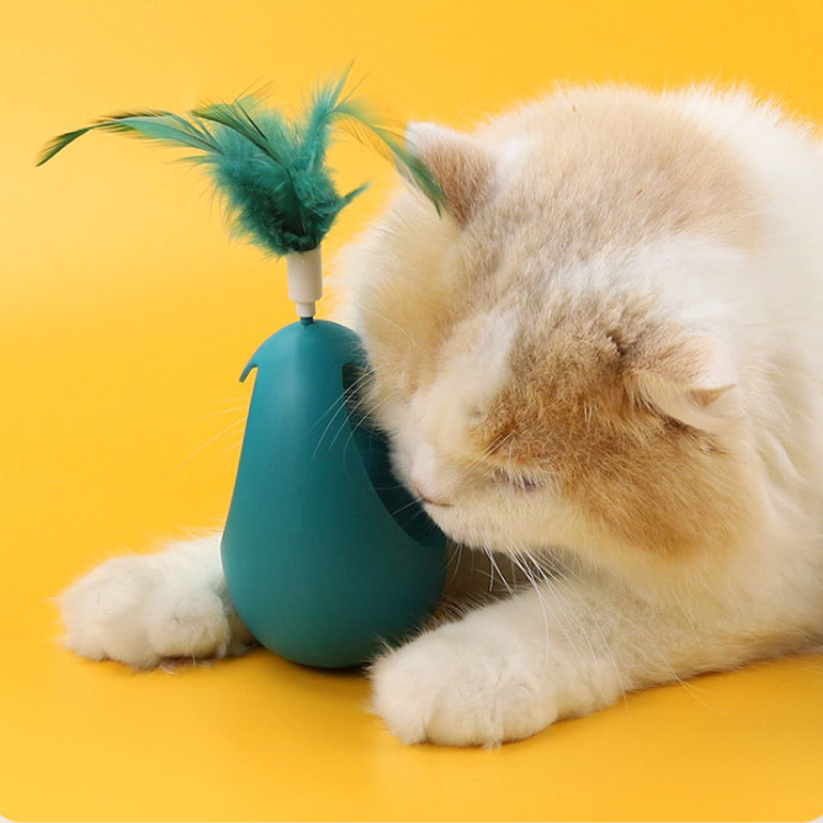 Interactive Cat Toy: Catnip Ball Tumbler with Feathers