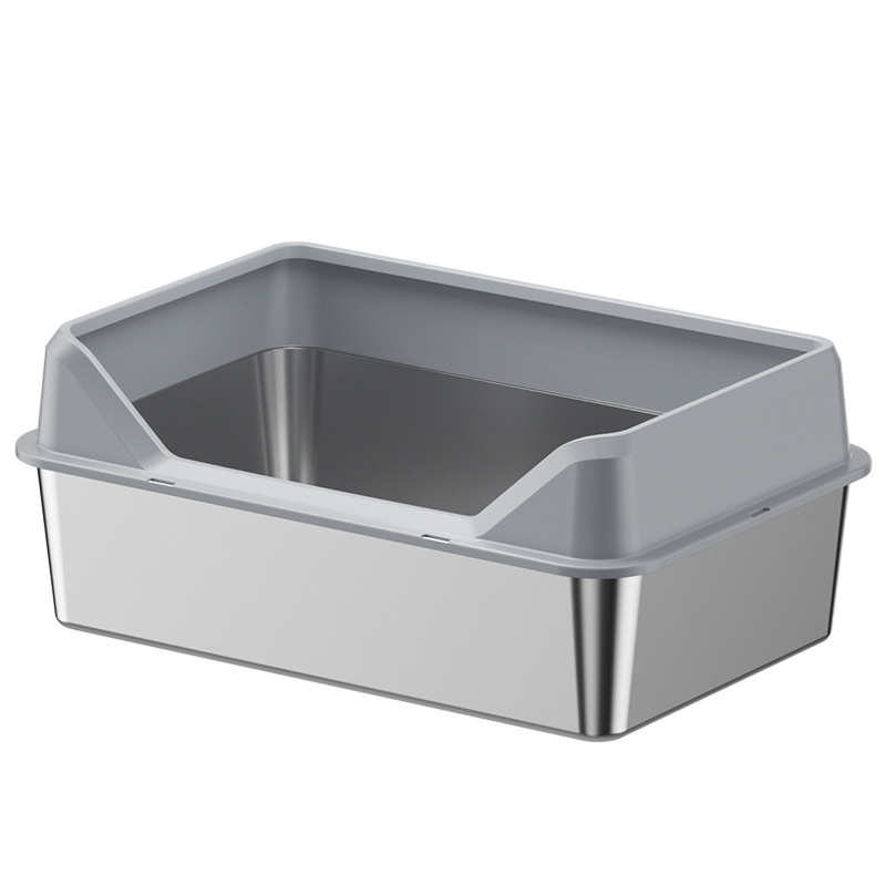 Durable Stainless Steel Cat Litter Box for Easy Cleaning