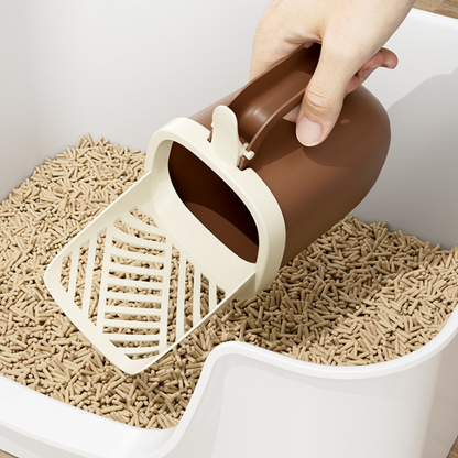 Spacious Cat Litter Scoop with Waste Bag Storage - Easy Cleanup