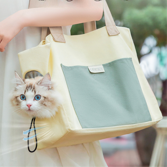 Durable Canvas Cat Carrier Tote - Stylish & Convenient Pet Accessory