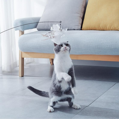 Interactive Suction Cup Cat Toy with Feather Teaser