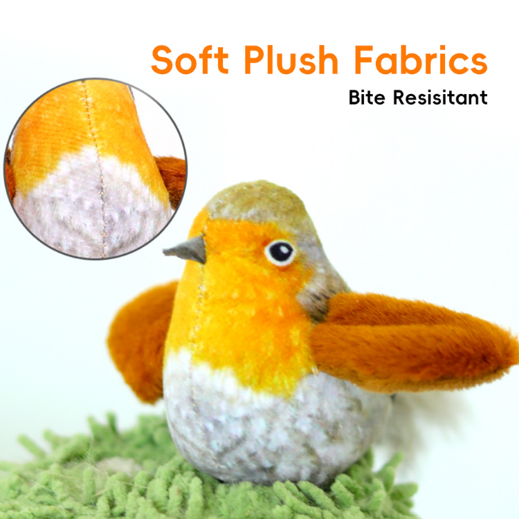 Interactive Cat Toy with Realistic Bird Sounds & Feathers